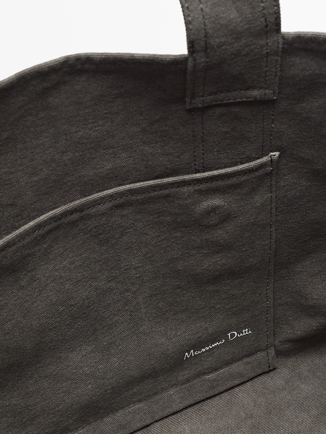 

Сумка-шоппер из окрашенной парусины Massimo Dutti, серый