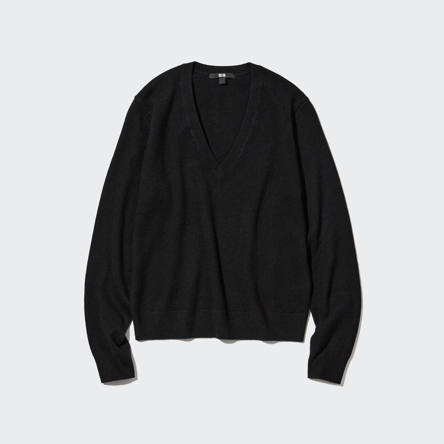 

Свитер Uniqlo женский из кашемира с v-образным вырезом, черный