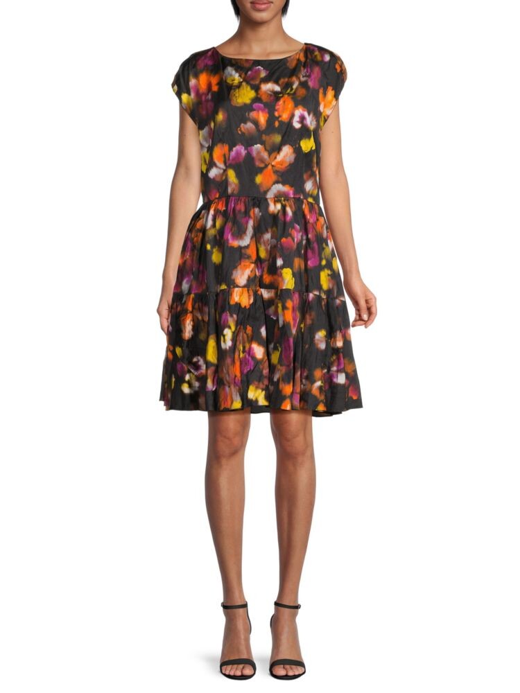 

Абстрактное многоярусное мини-платье Jason Wu, цвет Black Multi