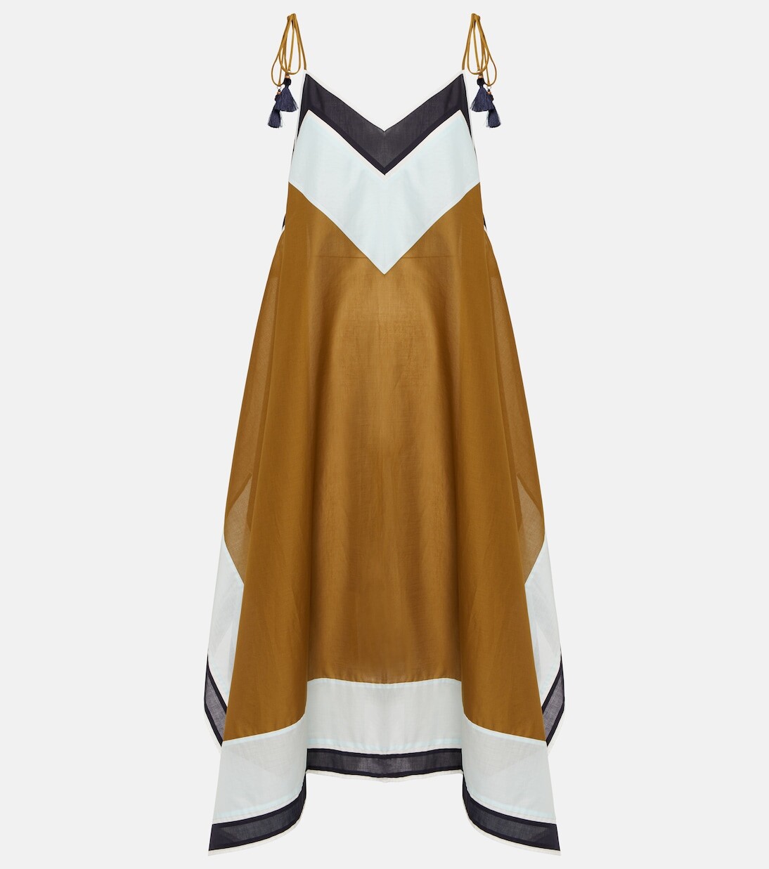 

Платье макси из хлопка с цветными блоками Tory Burch, мультиколор