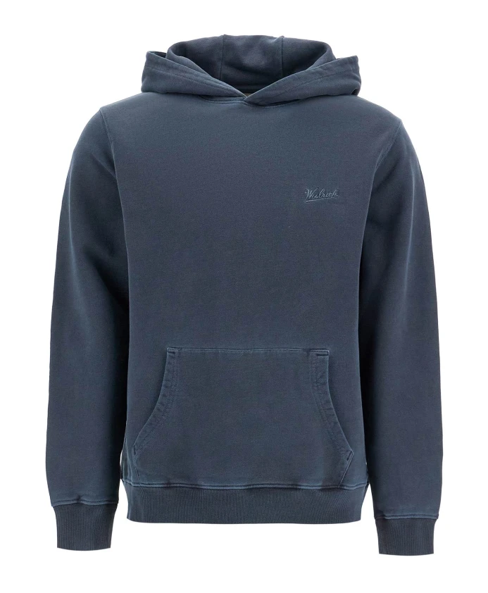 

Толстовка из матового хлопка с карманом кенгуру Woolrich, синий