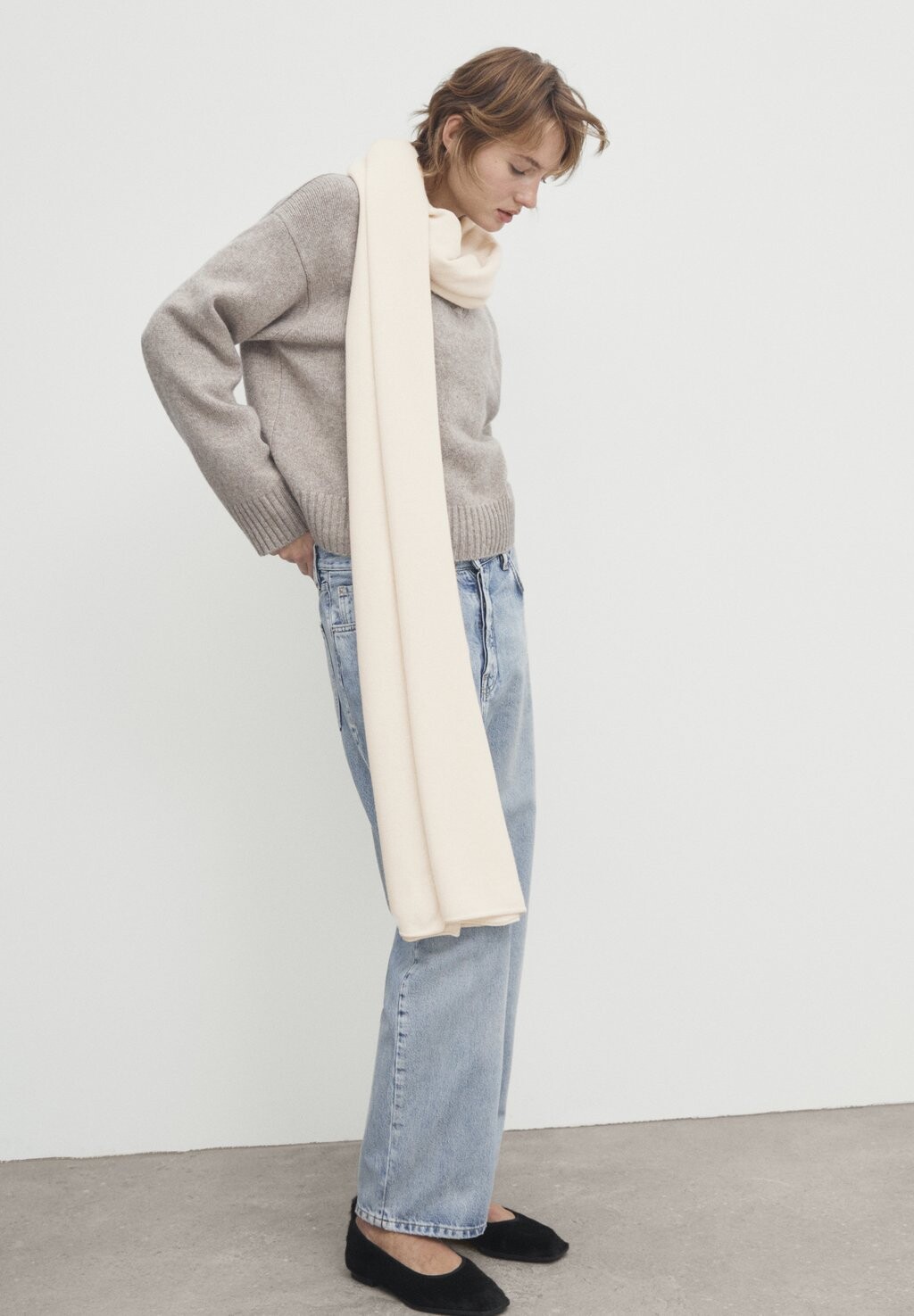 

Шарф Massimo Dutti BLEND, бежевый