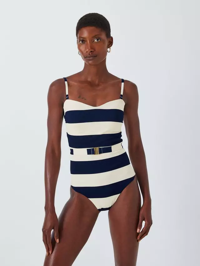 

Купальник John Lewis Hello Sailor Stripe Belted, синий