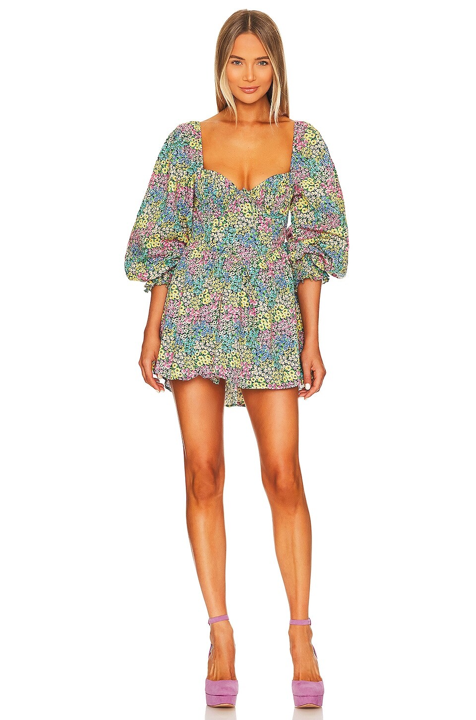 

Платье мини For Love & Lemons Ruth, синий
