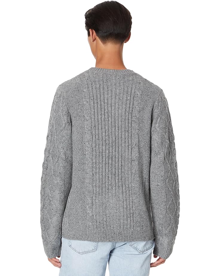 Свитер Lucky Brand Mixed Stitch Tweed Crew Neck Sweater, цвет Medium Heather Grey