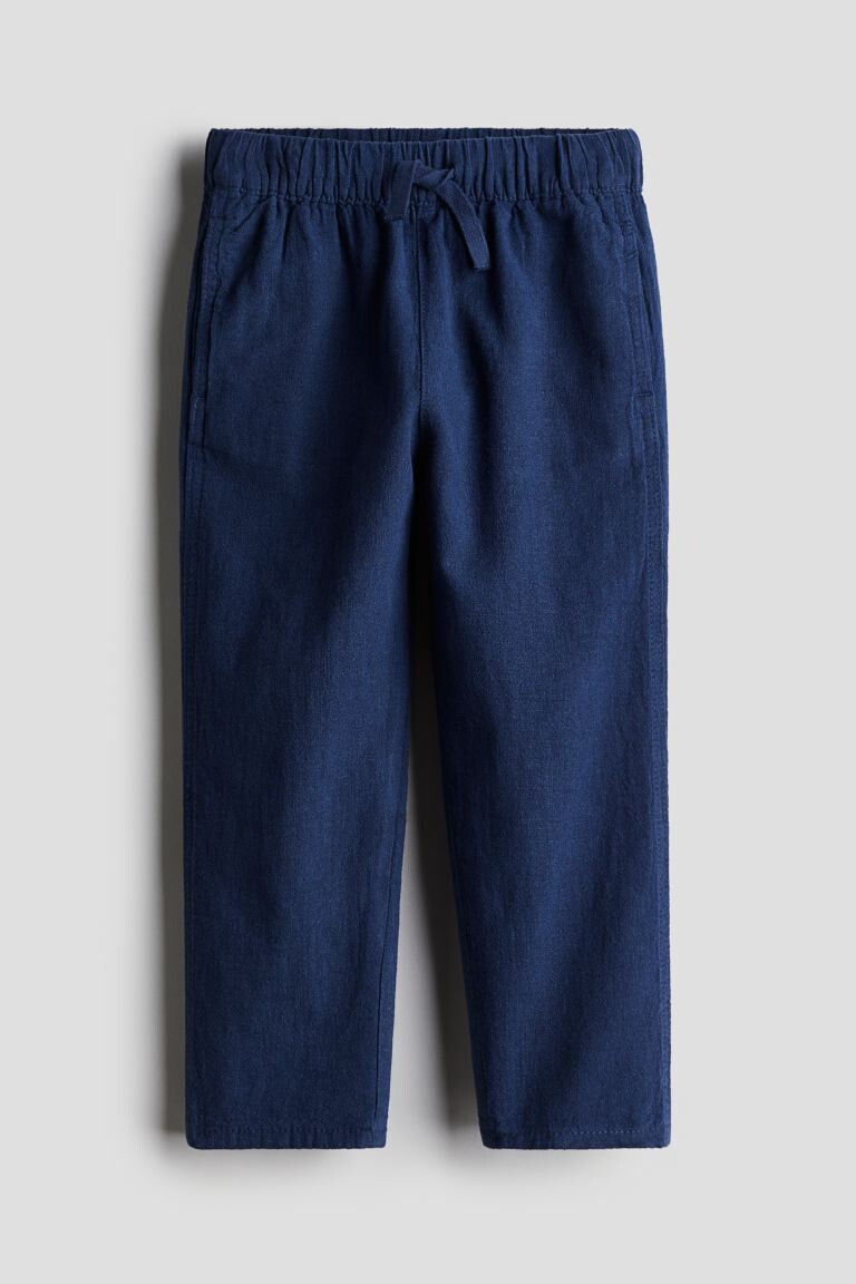 

Брюки-Слипоны из смесового льна H&M, синий