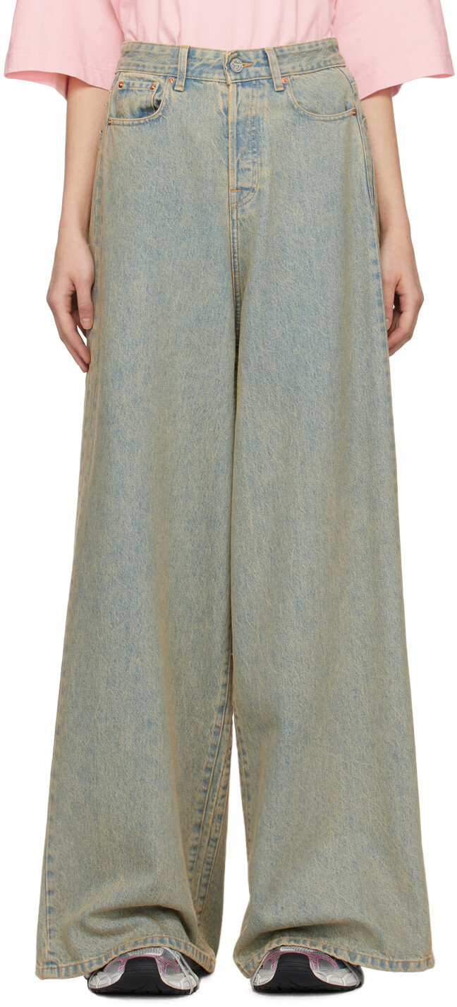 

Синие джинсы большой формы Vetements, цвет Y2K blue sand
