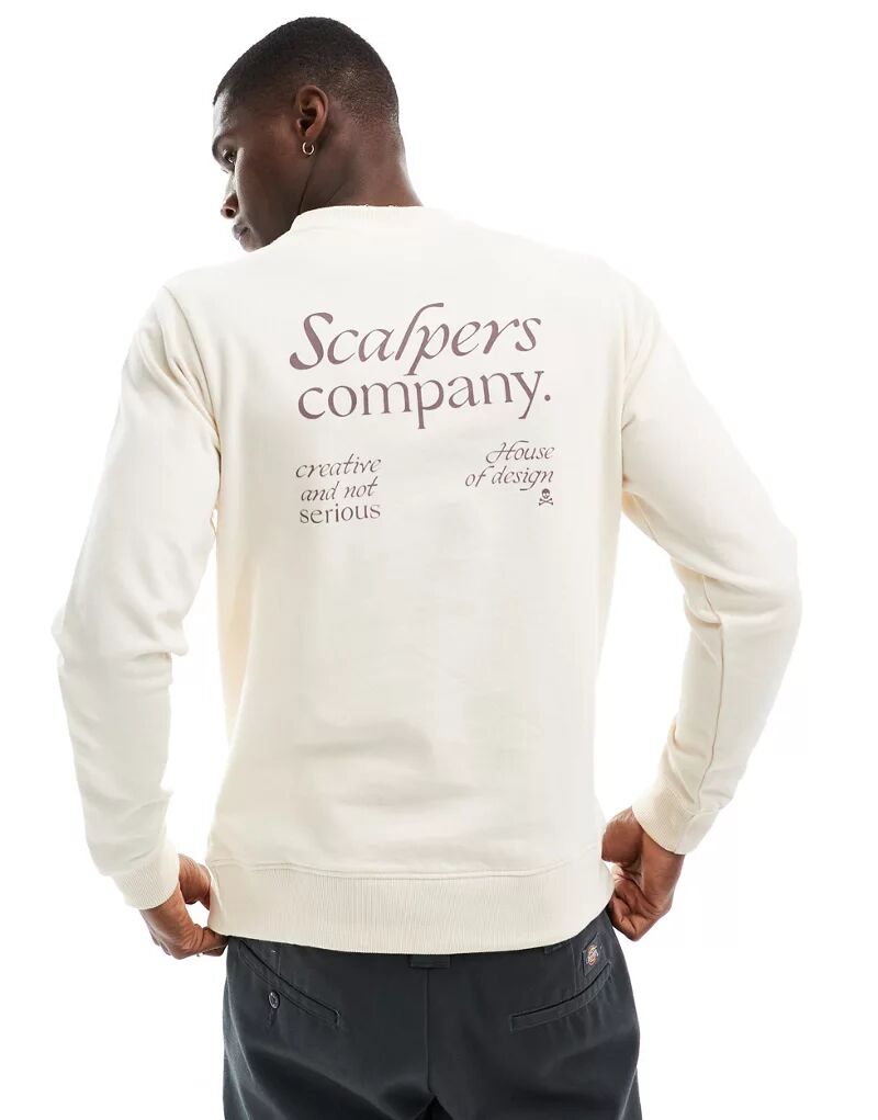 Scalpers – свитер кремового цвета с «серьезным» принтом