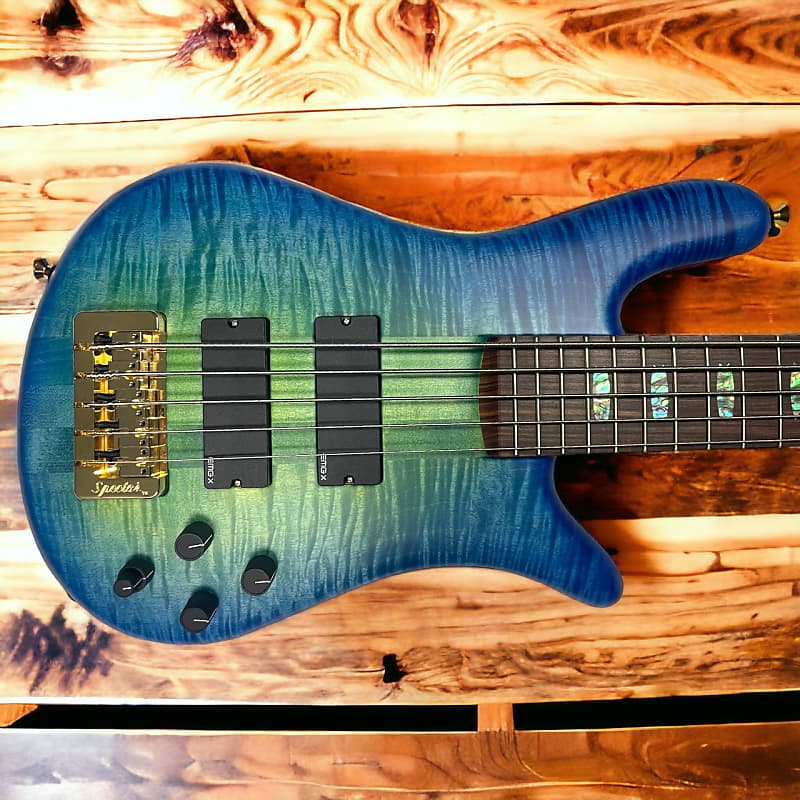 Басс гитара Spector USA NS-5, Custom Matte Green-Blue Burst / Pau Ferro / Haz-Lab