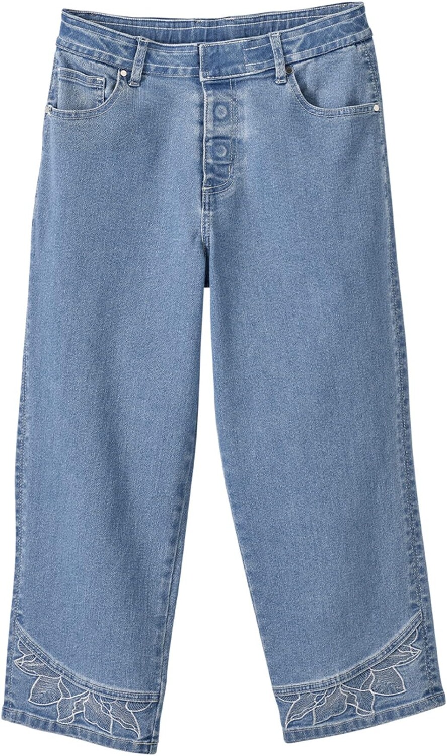 

Джинсы Plus Size Magnetic Front Fly Capri Jeans Silverts, цвет Light Wash