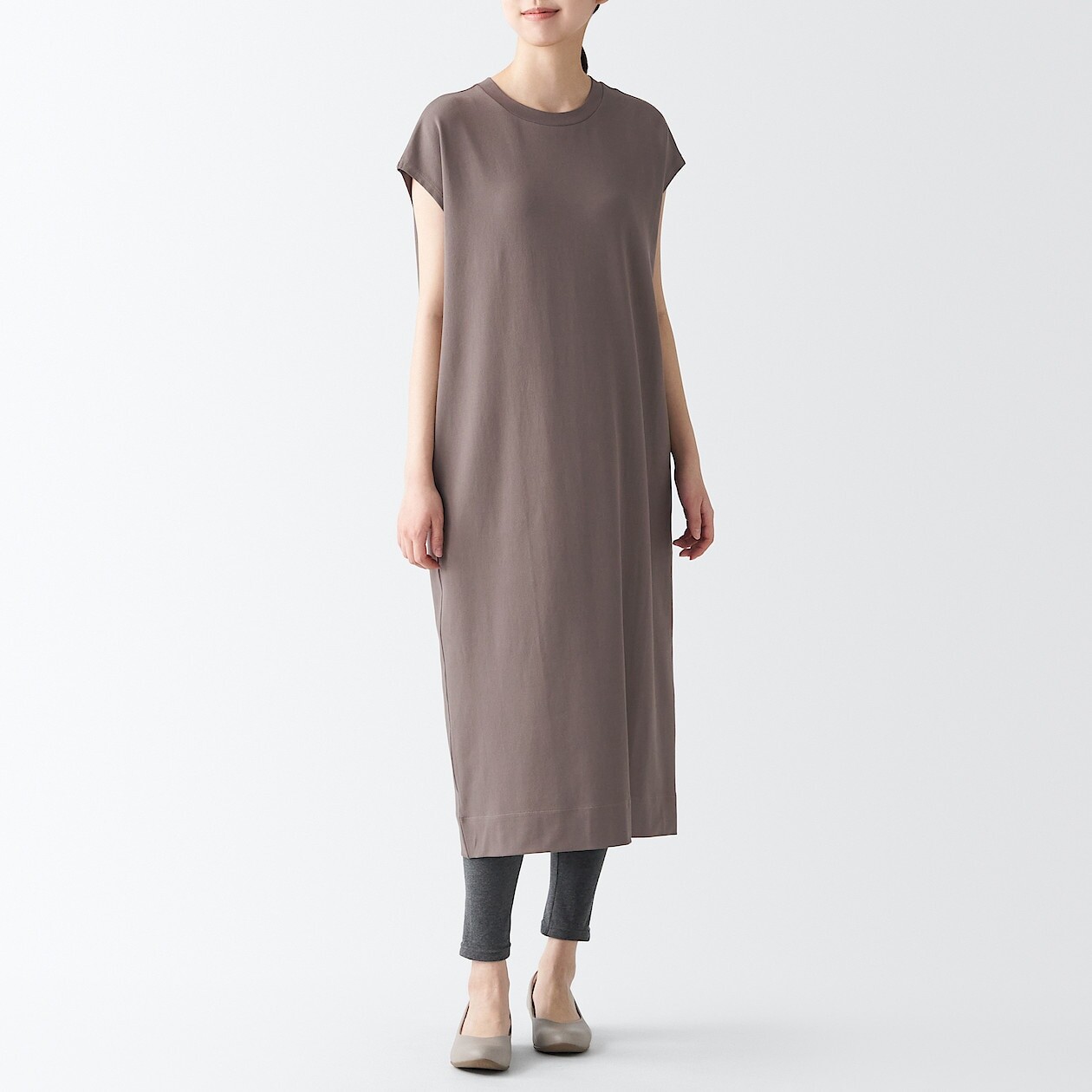 

Платье из японского бумажного трикотажа MUJI, коричневый