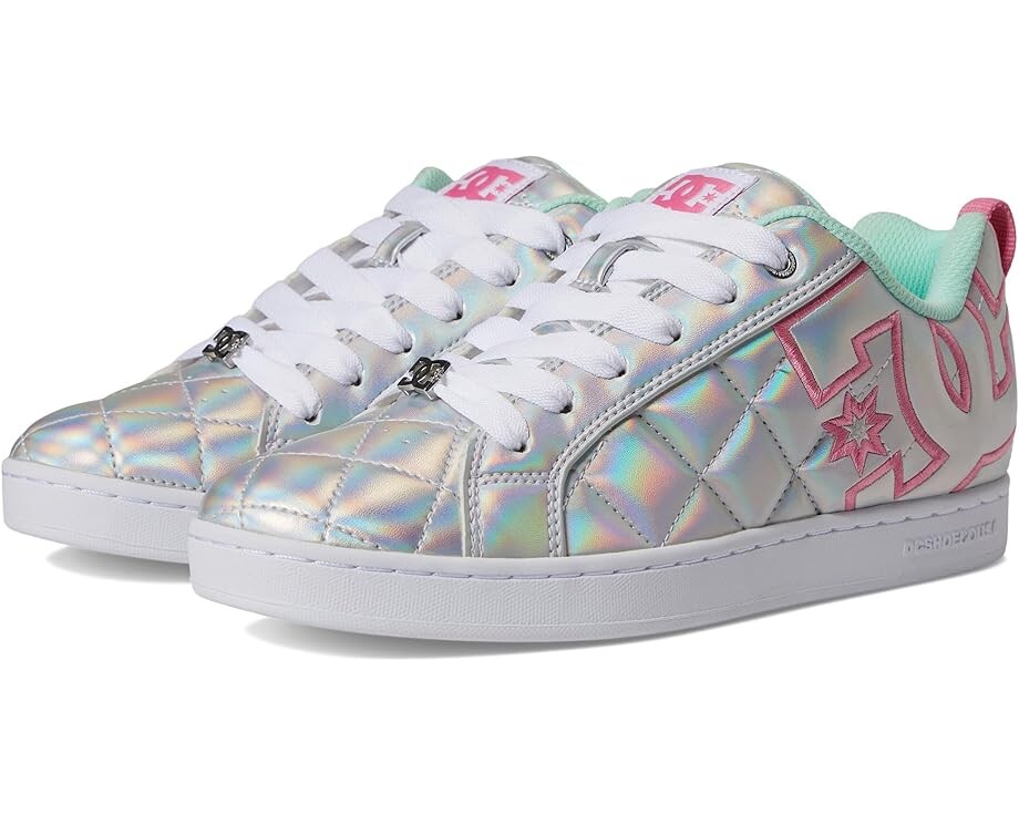 

Кроссовки DC Court Graffik W, цвет White/Metallic Silver/Pink