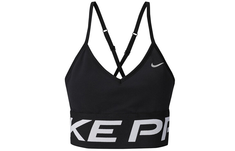 

Удлиненный спортивный бюстгальтер Nike Pro Indy Support с подкладкой, черный