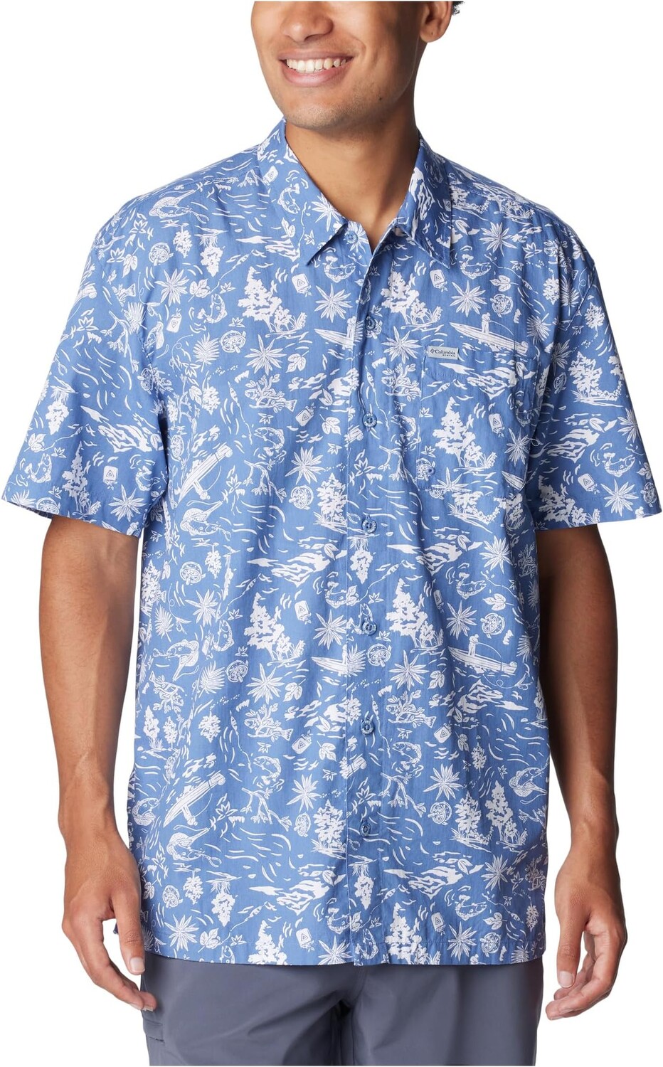 

Рубашка Columbia Trollers Best S/S Shirt, цвет Bluebell/Kahawai