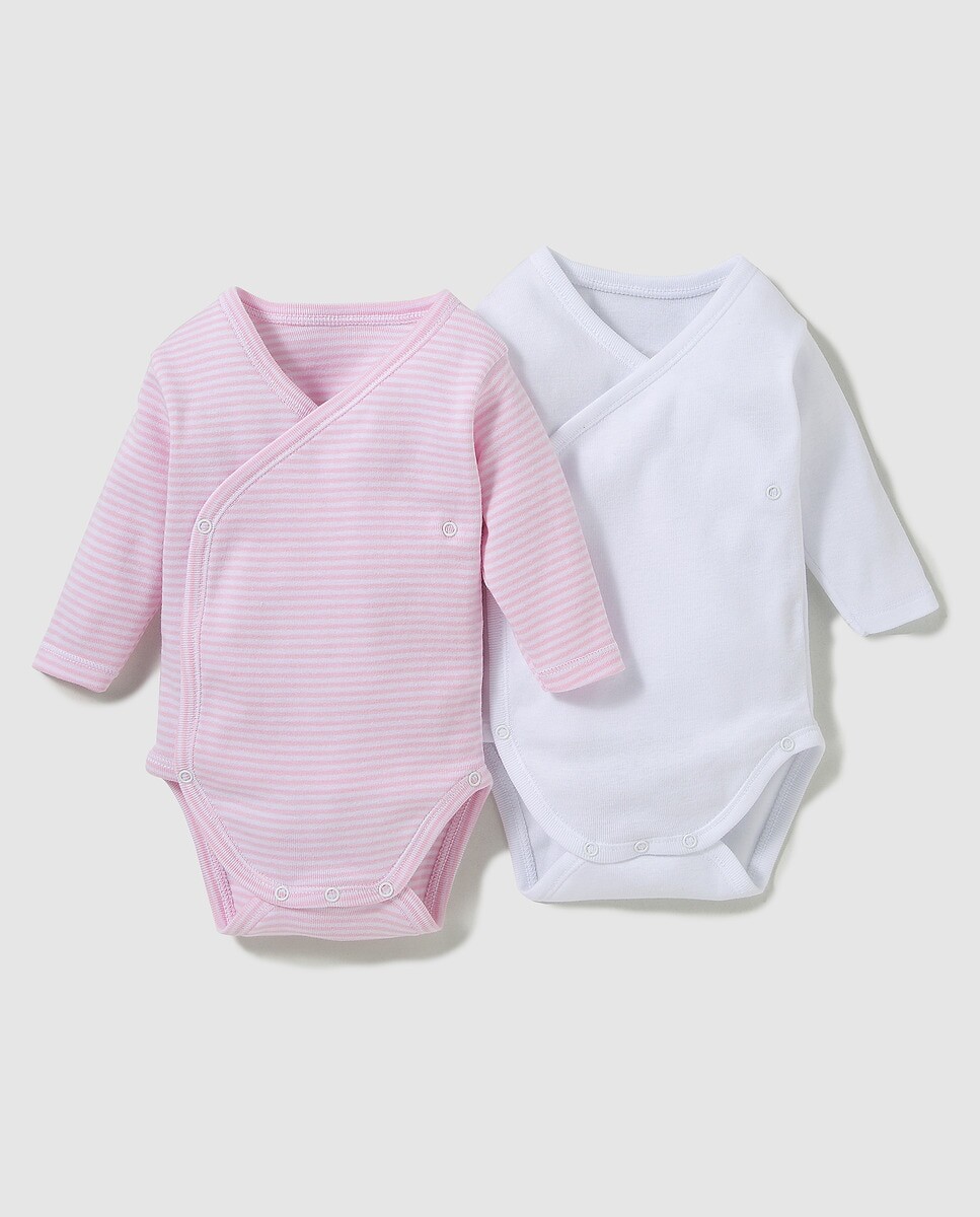 

Комплект детских боди из органического хлопка. Cotton Juice, розовый