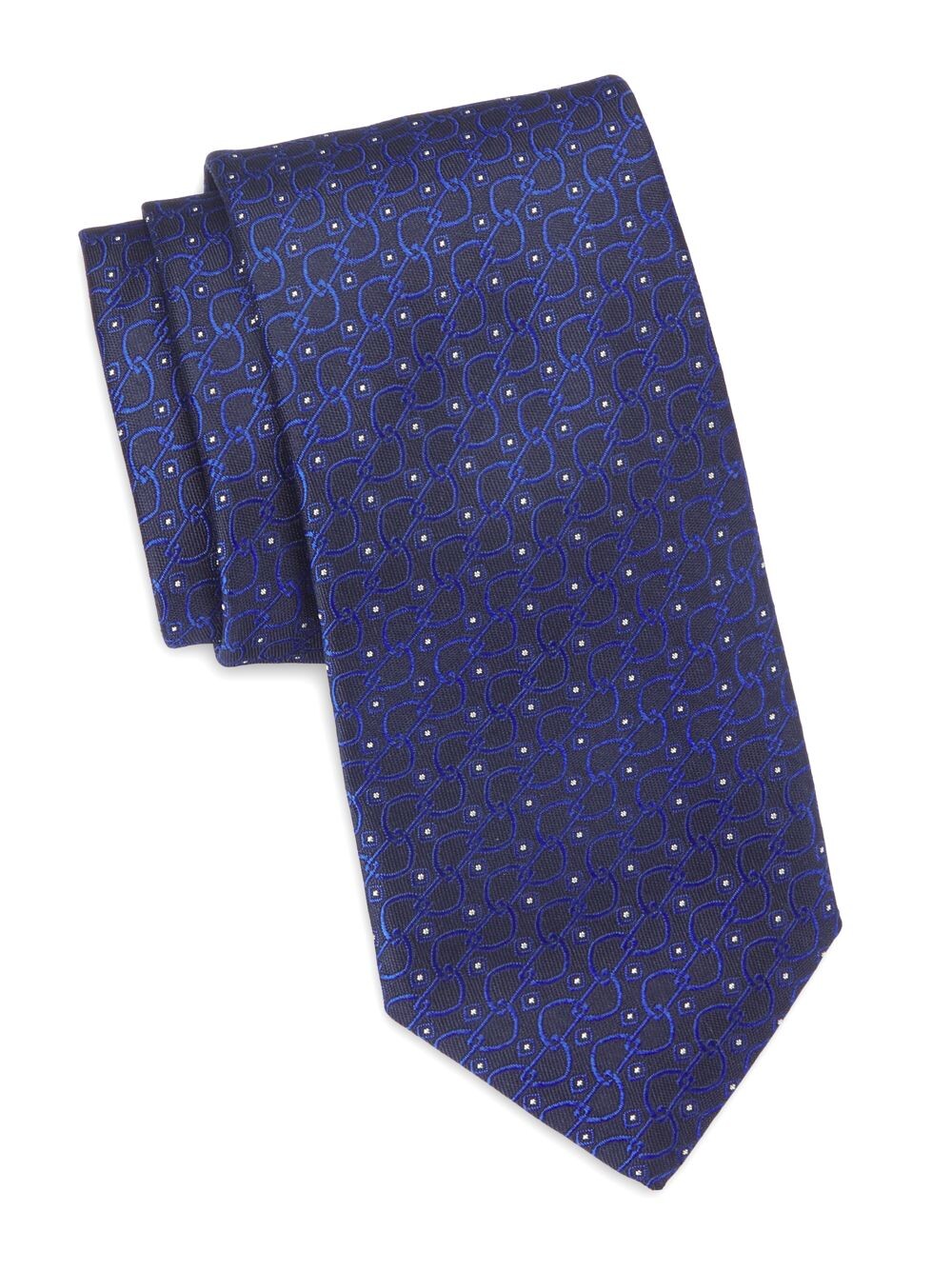 

Геометрический шелковый галстук Canali, синий