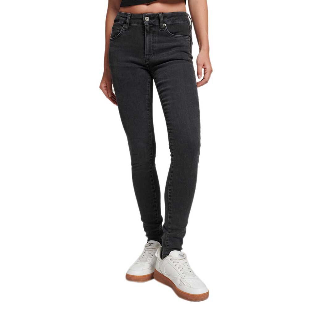 Джинсы Superdry Vintage Mid Rise Skinny, черный