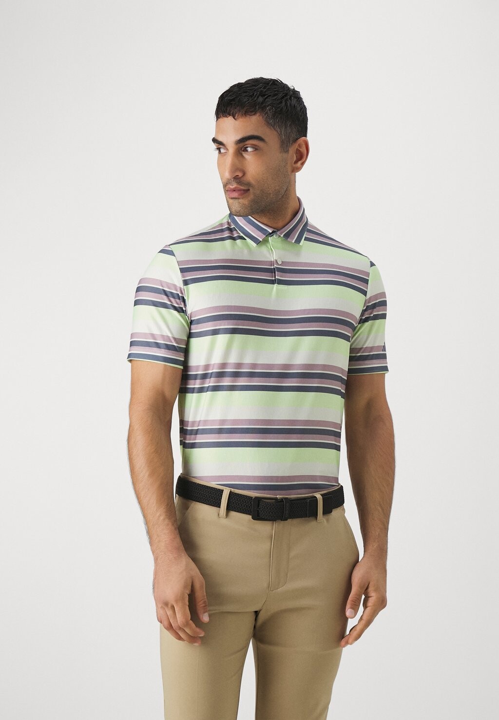 Поло Ultimate365 Heatrdy Stripe adidas Golf, цвет green spark