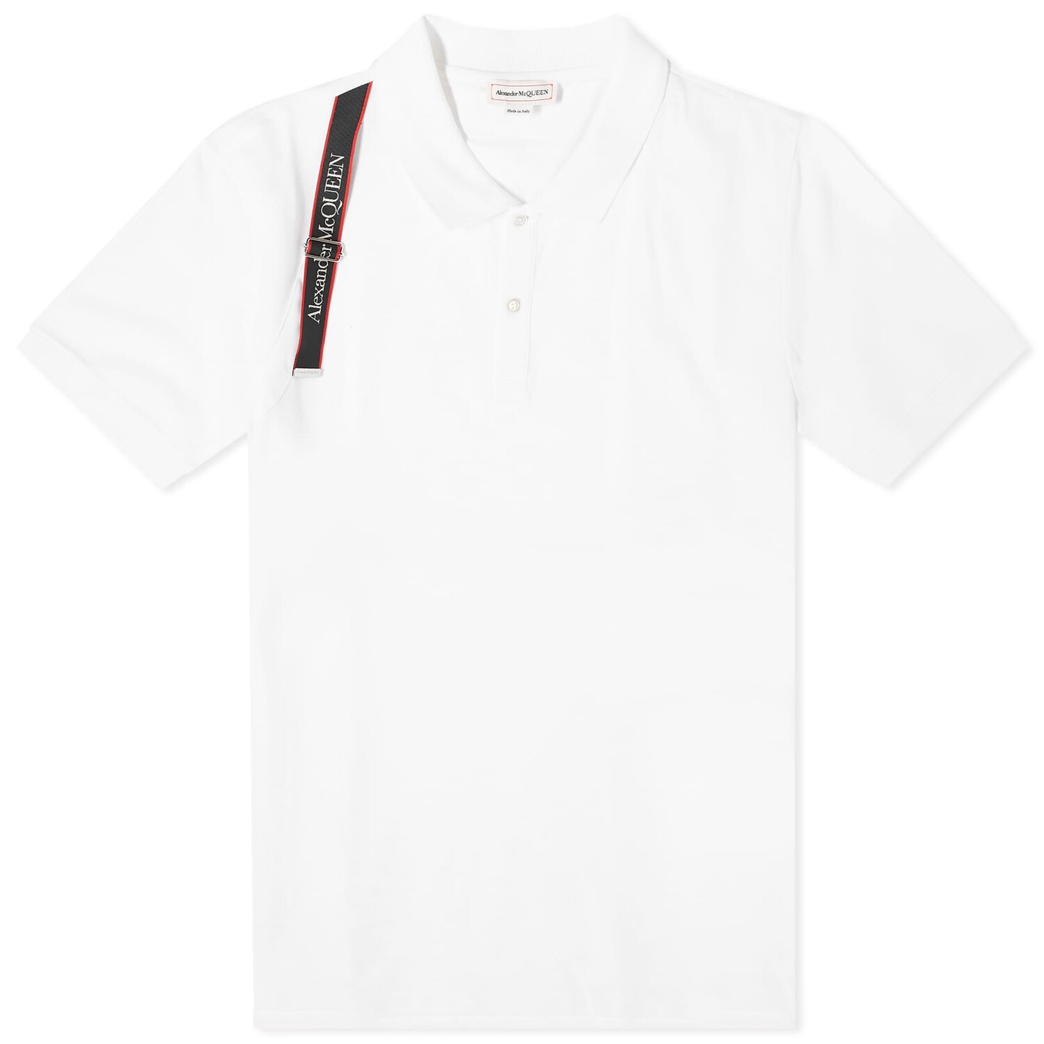 

Рубашка Alexander Mcqueen Tape Logo Harness Polo, белый