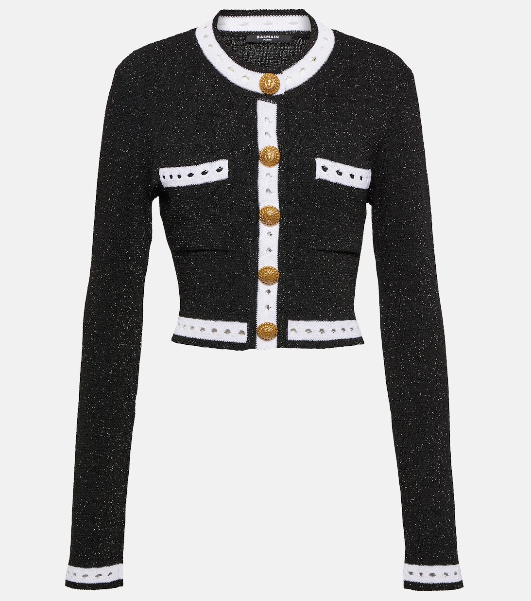 

Украшенный вязаный кардиган BALMAIN, черный