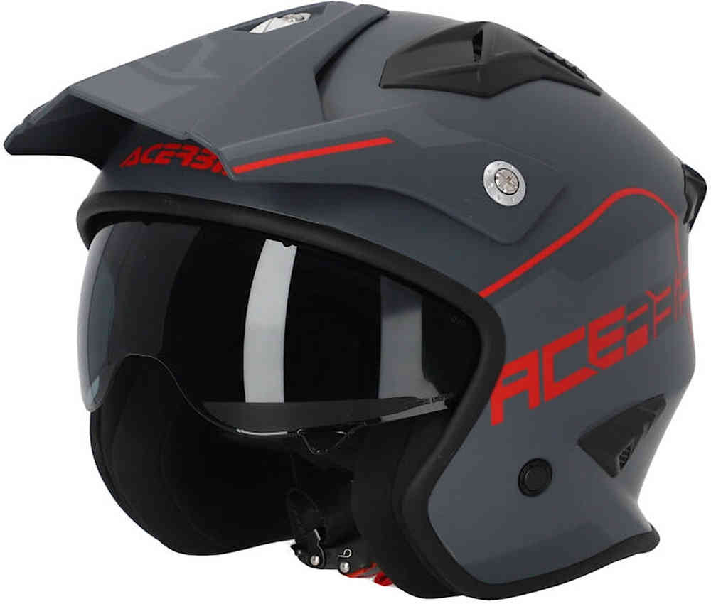 Реактивный шлем Ария 2023 Acerbis, серый/красный