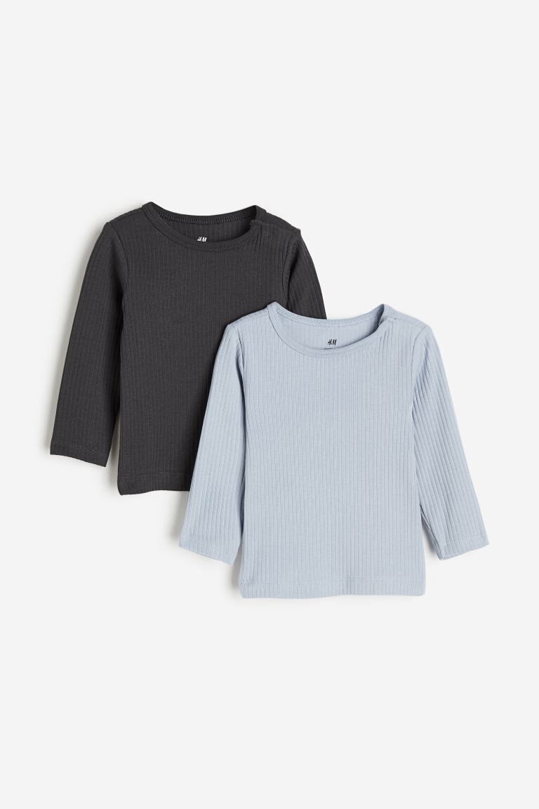 

Комплект из двух топов из джерси в рубчик H&M
