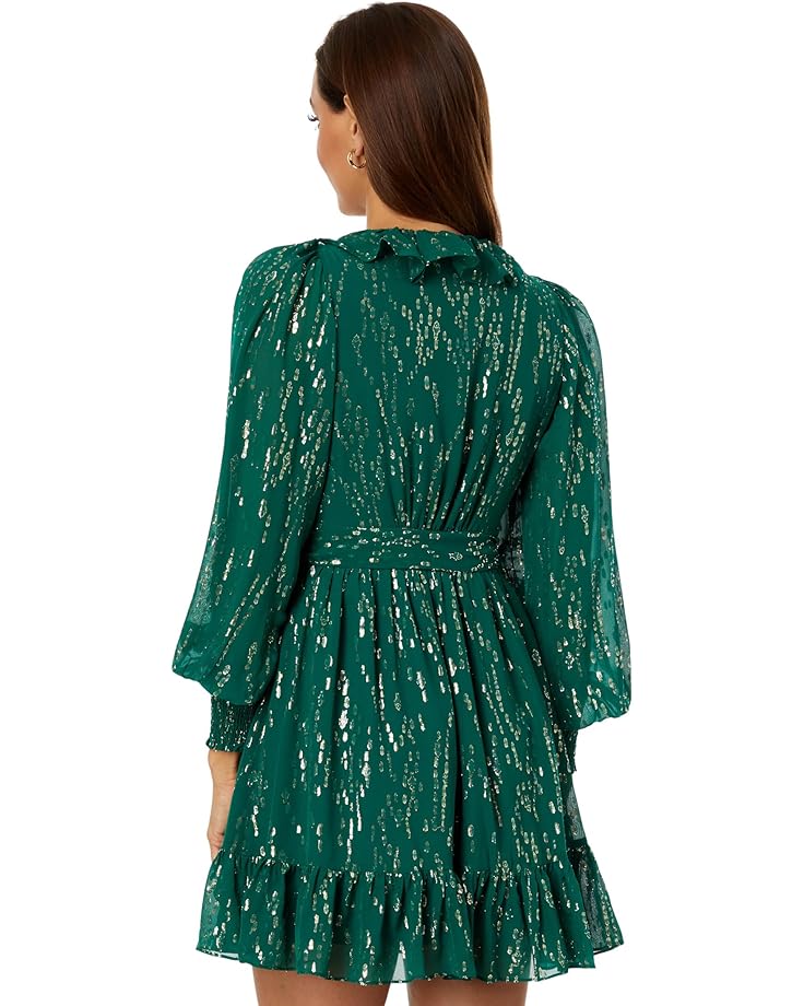 Платье Lilly Pulitzer Birdy Long Sleeve Silk Wr, цвет Evergreen Fish Clip Chiffon