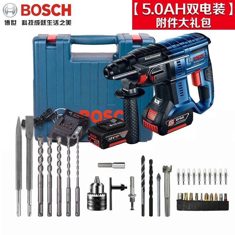 Ударная дрель электрическая Bosch GBH180-Li с аккумулятором, насадками, кейсом