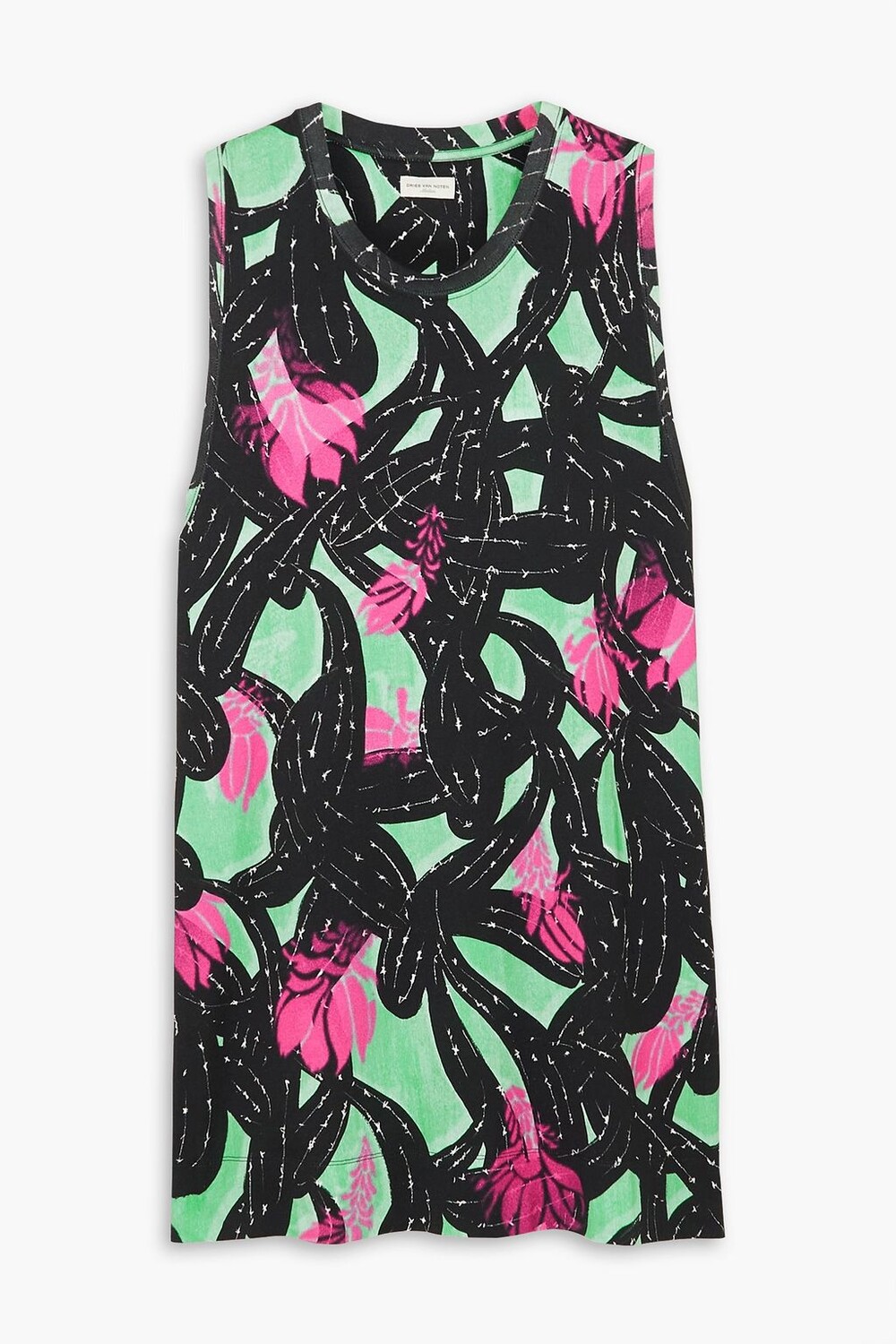 

Платье мини Hanat из хлопкового джерси с принтом DRIES VAN NOTEN, черный