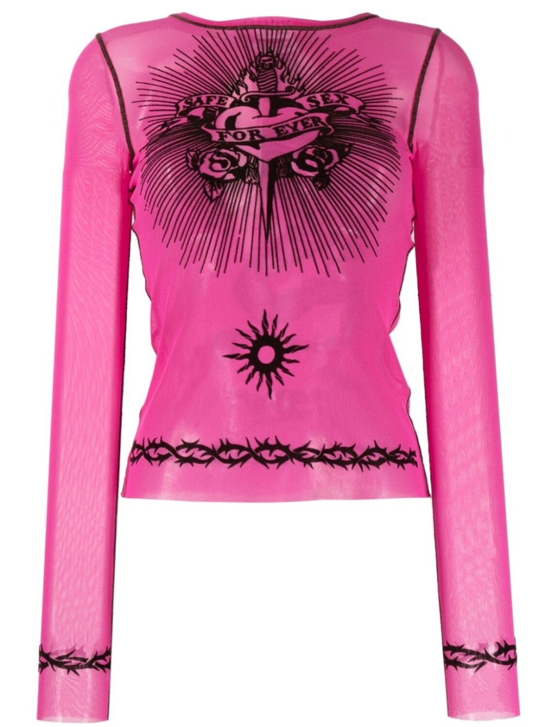 

Jean Paul Gaultier топ с эффектом тромплей, розовый