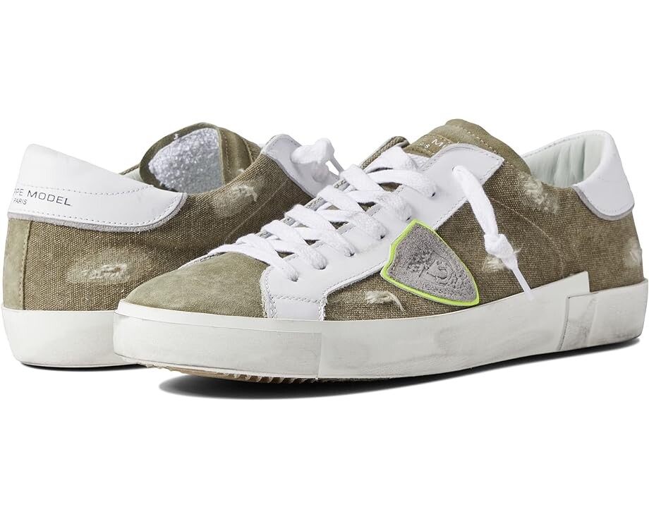 

Кроссовки Philippe Model PRSX Low Sneaker, цвет Canvas Vintage/Militaire Blanc