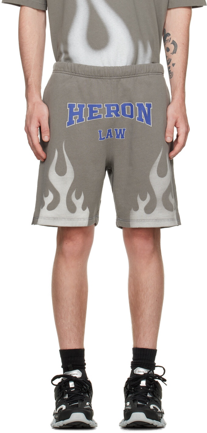 

Серый - Шорты Heron Law Flames Heron Preston