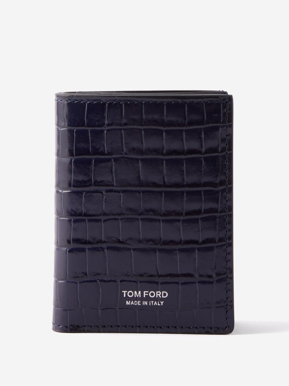 

Складная визитница t line из кожи с тиснением под крокодила Tom Ford, синий