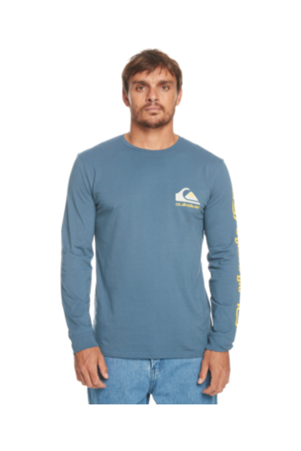 

Логотип Omni — мужская футболка с длинным рукавом Quiksilver, бежевый