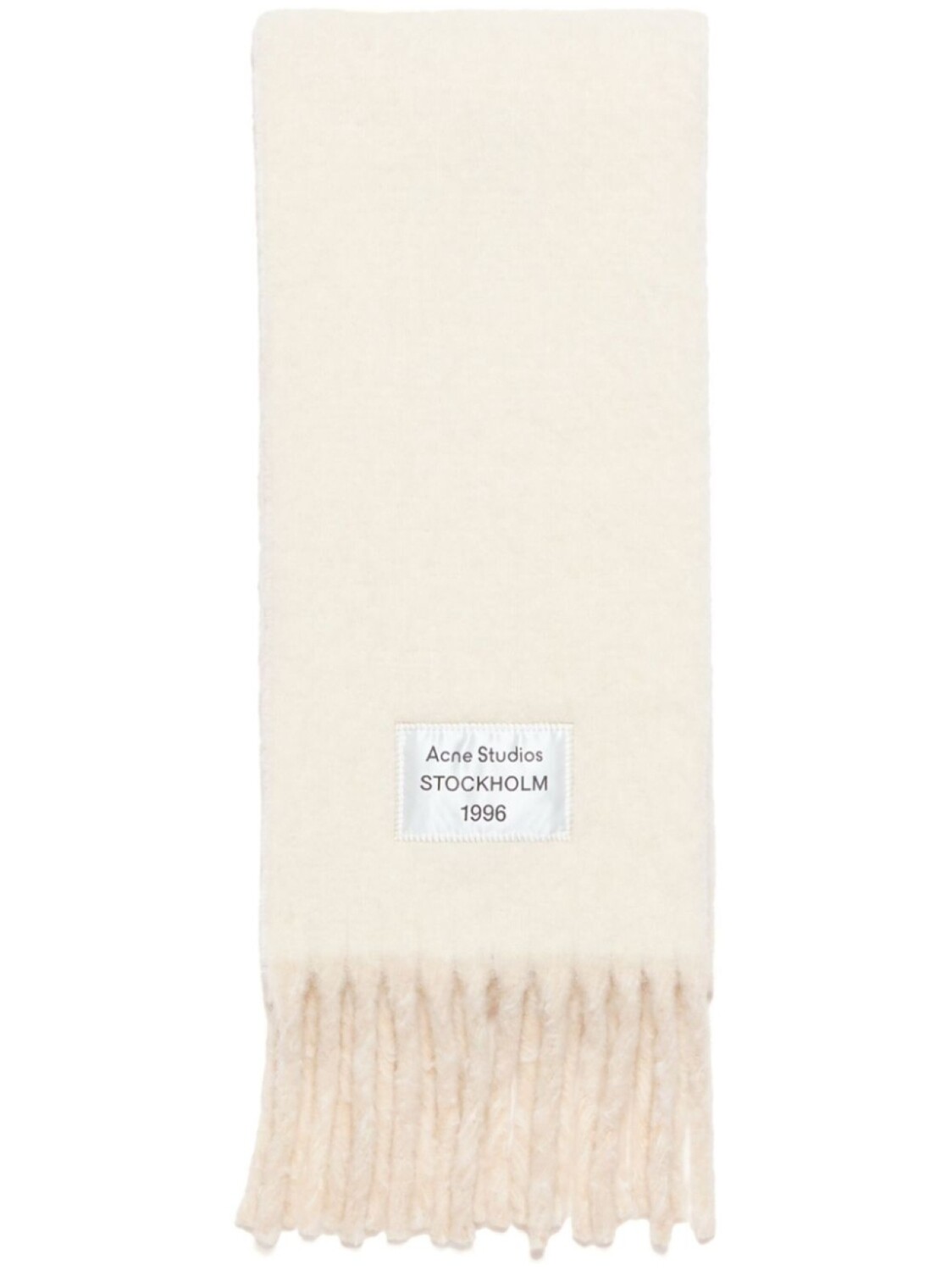 

Шарф с бахромой и логотипом Acne Studios, белый