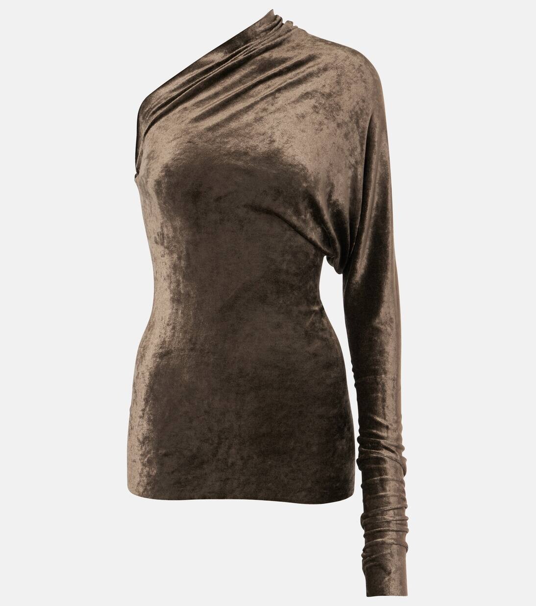 

Бархатный топ на одно плечо Lilies Diana Rick Owens, цвет taupe