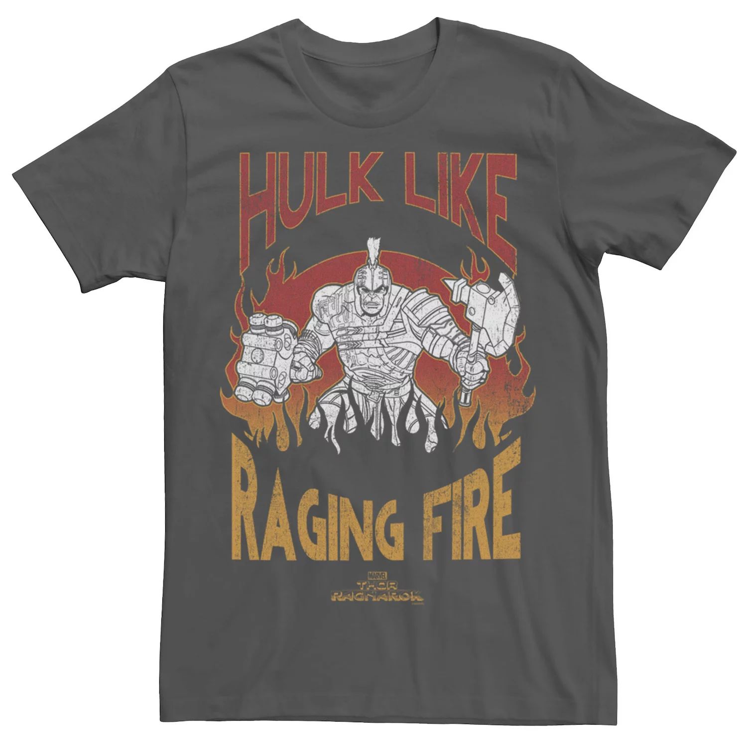 Мужская футболка с винтажным рисунком Thor Ragnarok Hulk Raging Fire Marvel