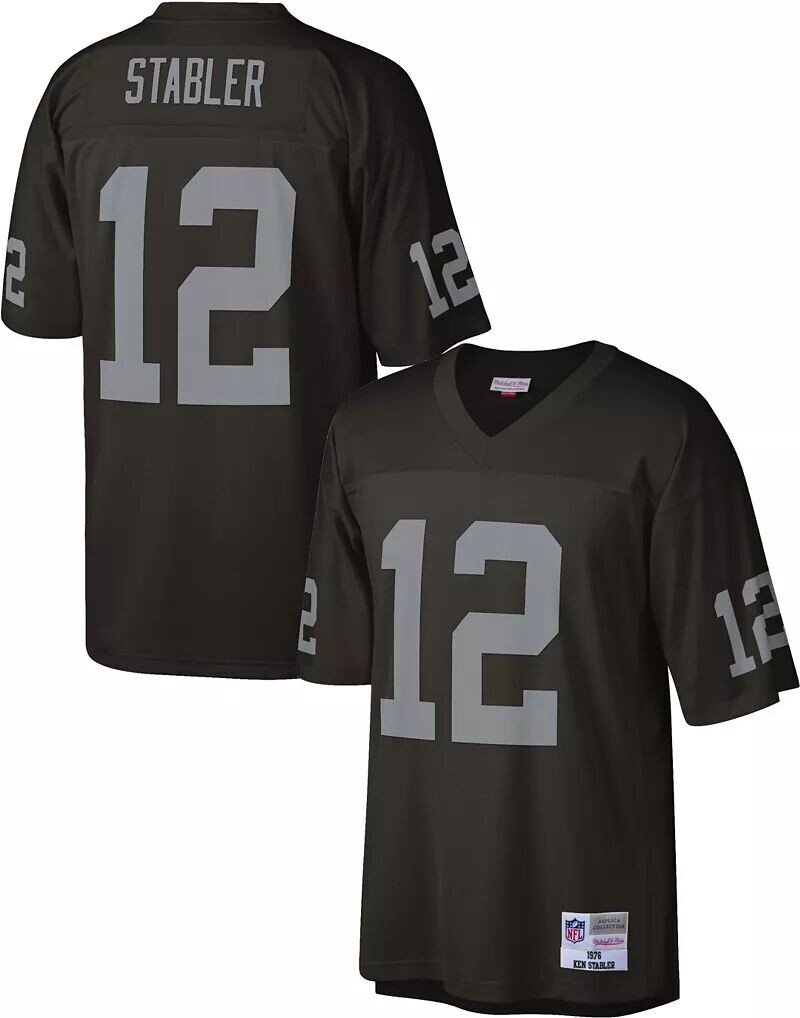 

Мужская черная футболка Mitchell & Ness Las Vegas Raiders Кенни Стейблер № 12 1976 года