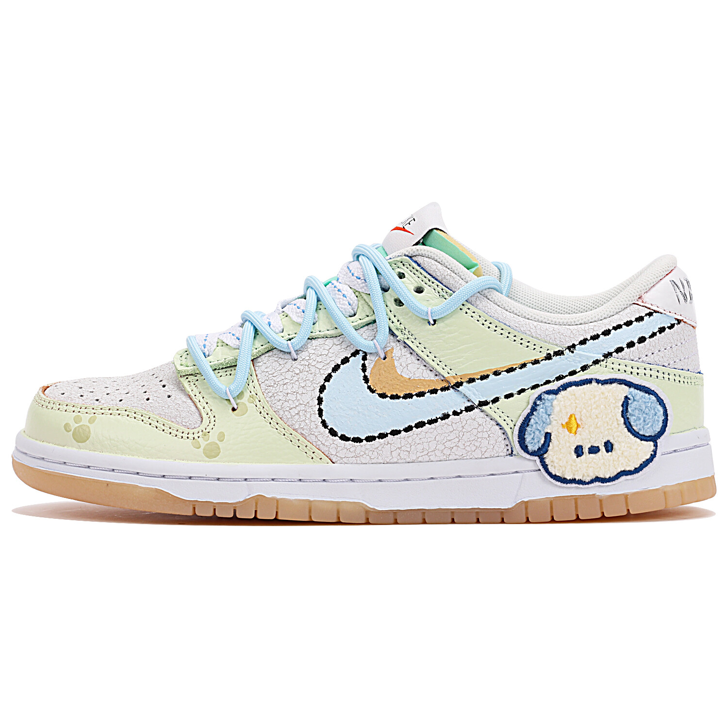 

Кроссовки Nike Dunk Skateboarding Shoes Women's Low-top Yellow/blue, черный/серо-синий