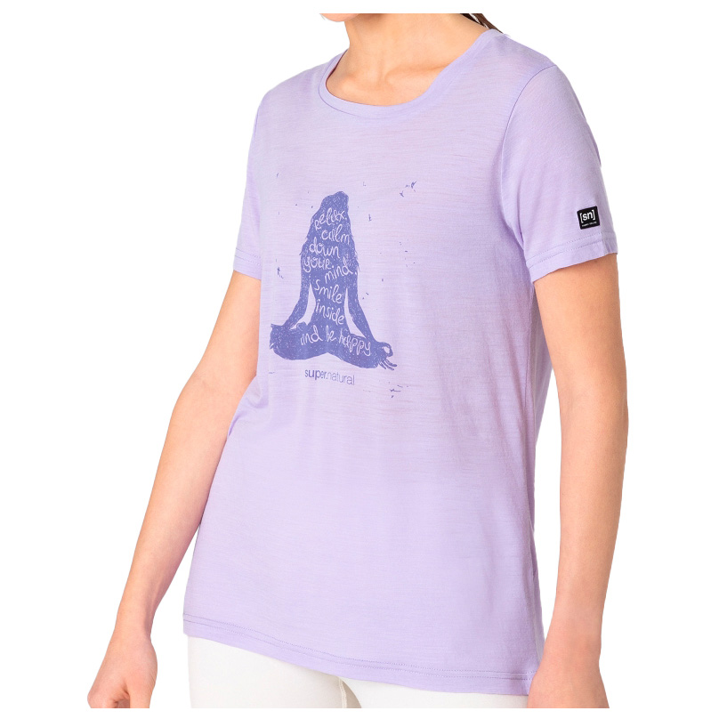 Рубашка из мериноса Super Natural Women's Be Happy Tee, цвет Lavender/Veronica ложка be happy с надписью моему любимому