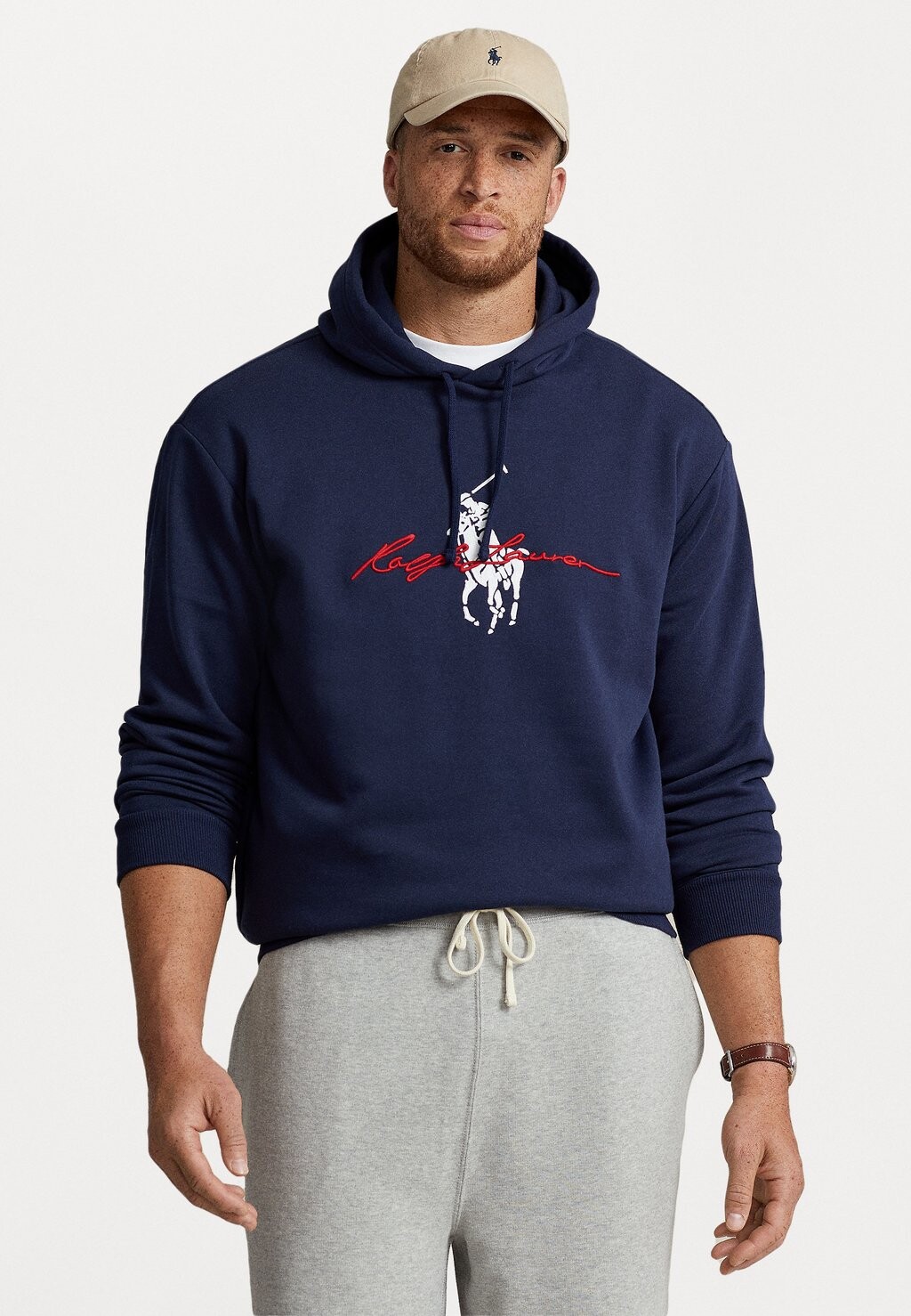 

Толстовка с капюшоном ДЛИННЫЙ РУКАВ Polo Ralph Lauren Big & Tall, круизный темно-синий