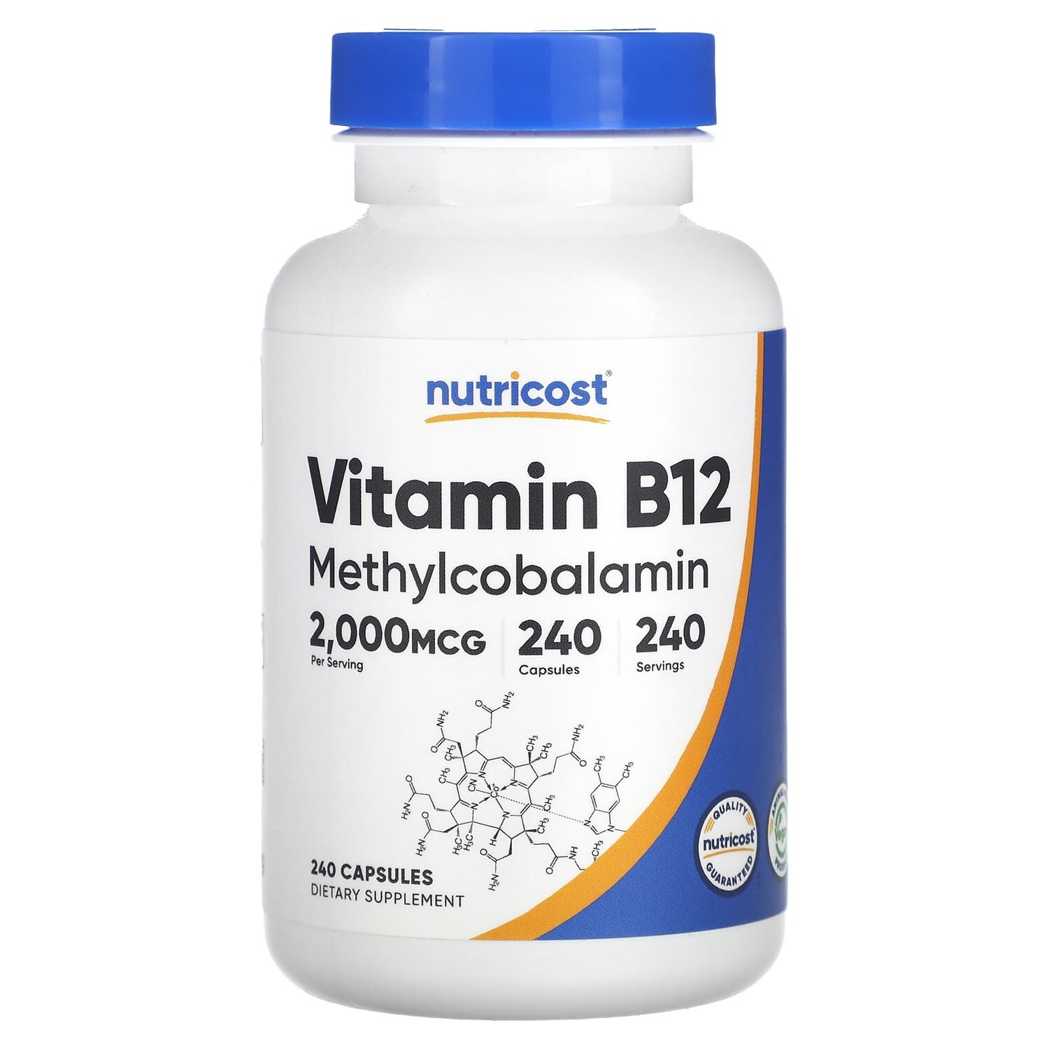 

Витамин B12, 2000 мкг, 240 капсул, Nutricost