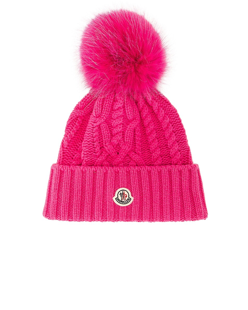 

Шапка из искусственного меха Moncler, розовый
