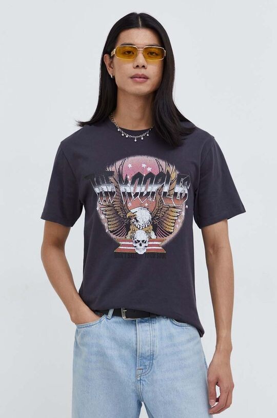 

Хлопковая футболка The Kooples, серый