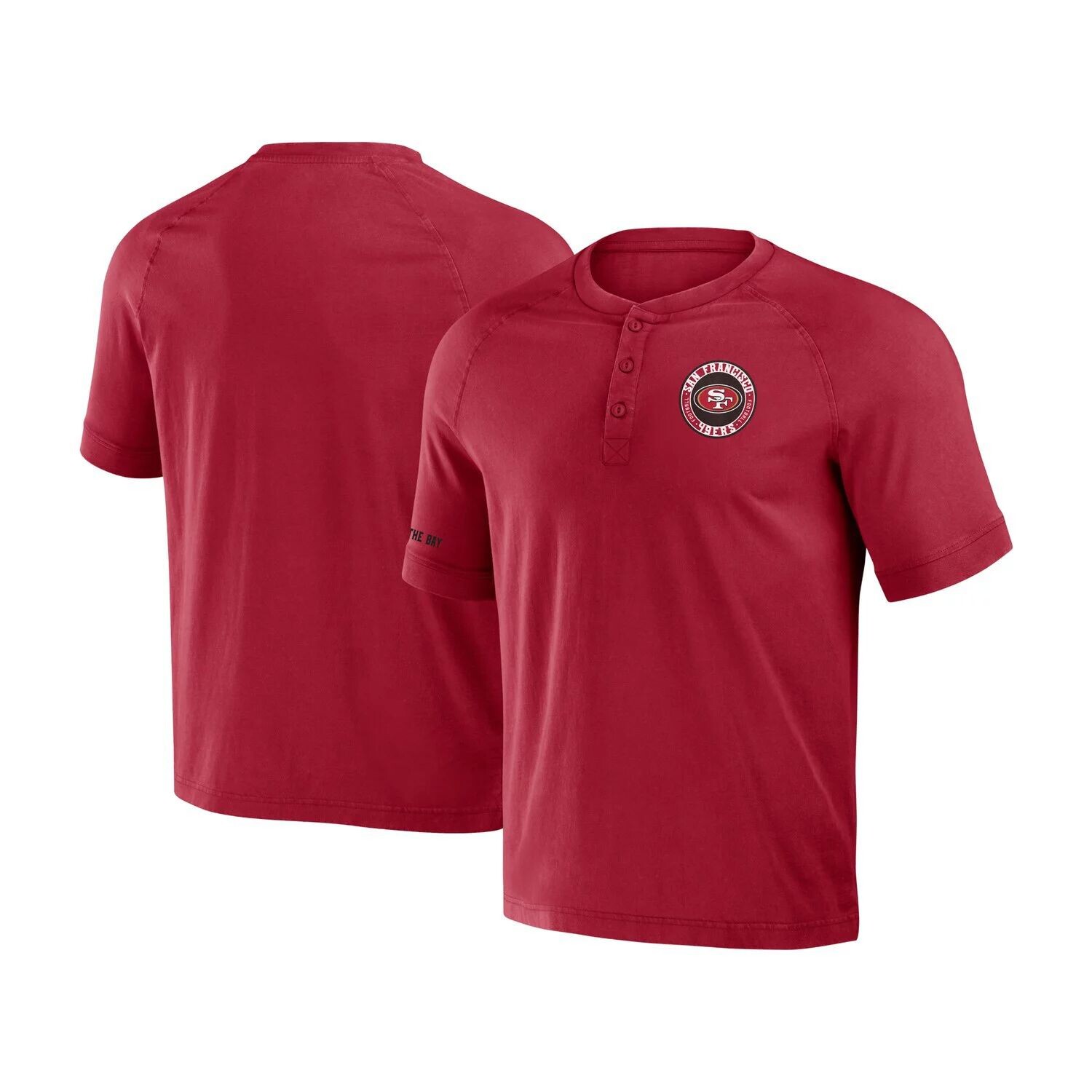 

Мужская футболка NFL x Darius Rucker Collection от Fanatics Scarlet San Francisco 49ers, потертая футболка Хенли с регланом