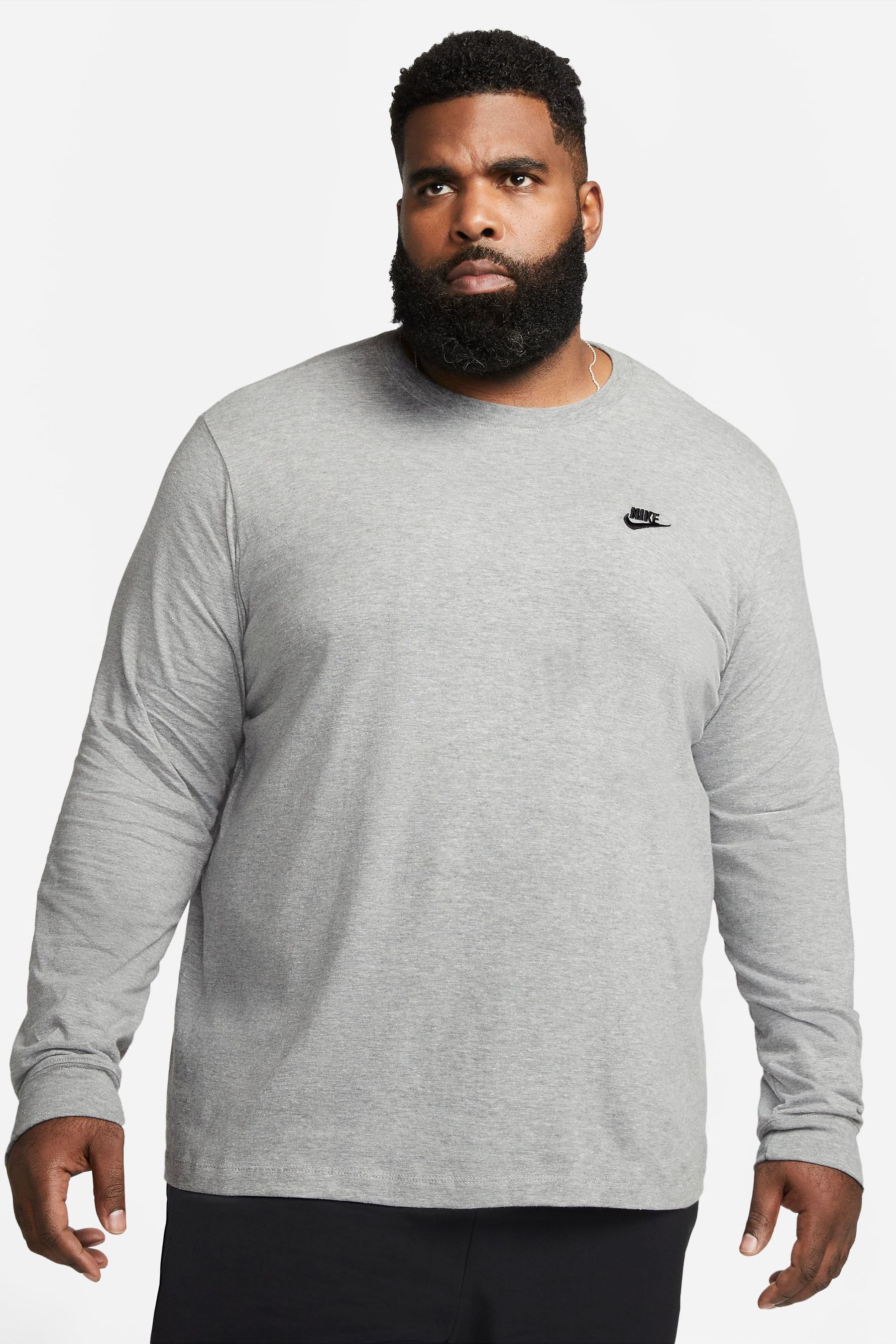 цена Клубная футболка с длинными рукавами Nike, серый