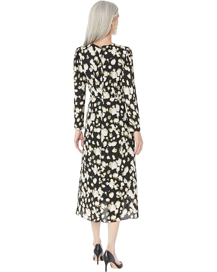 

Платье Maggy London Long Sleeve Shirred Dress with High-Low Skirt, цвет Black/Grey