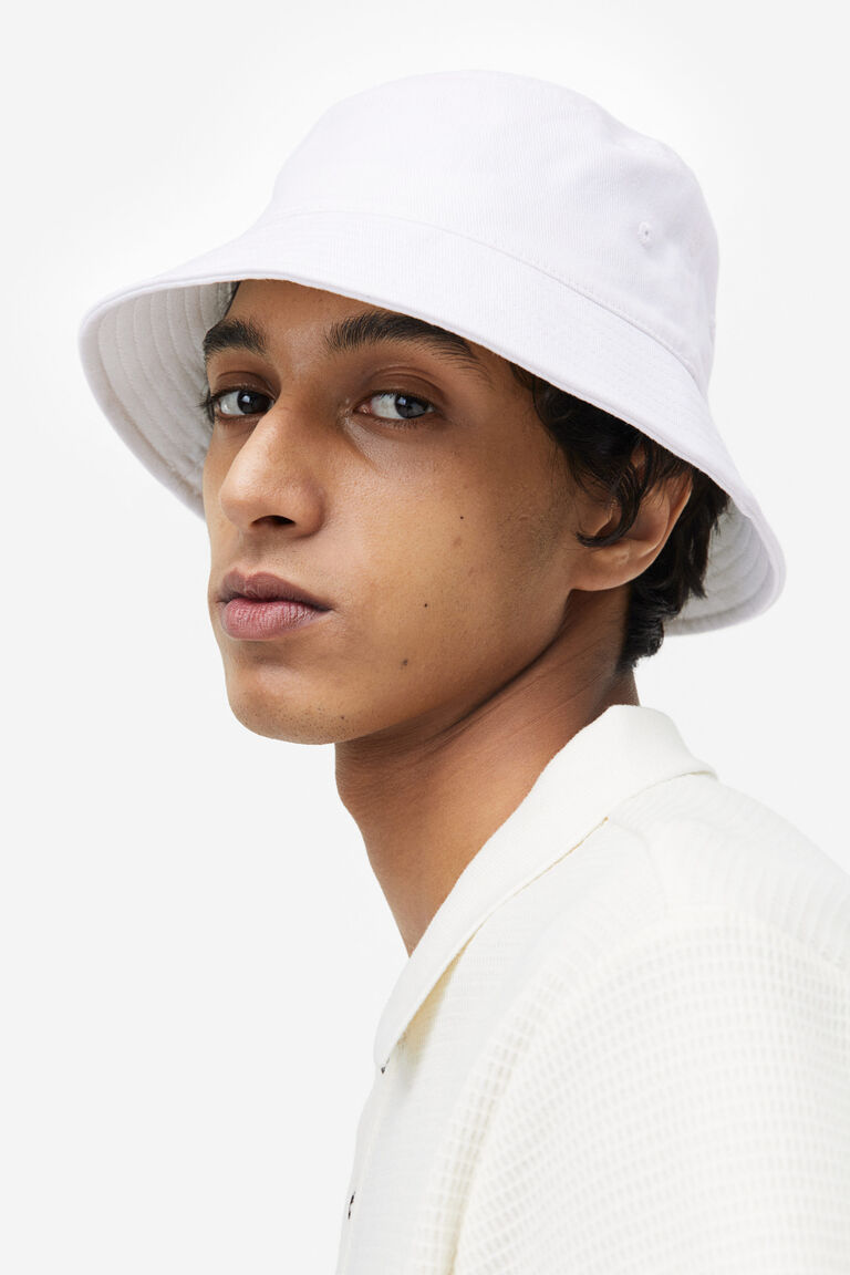 Хлопковая шляпа-ведро H&M, белый