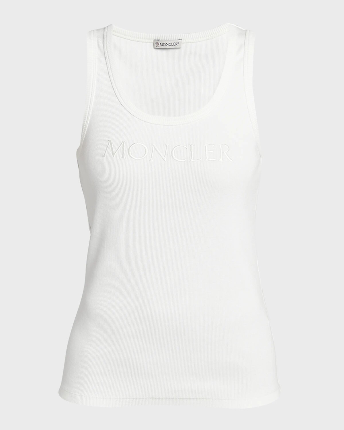 

Майка из джерси с вышитым логотипом Moncler, цвет Natural