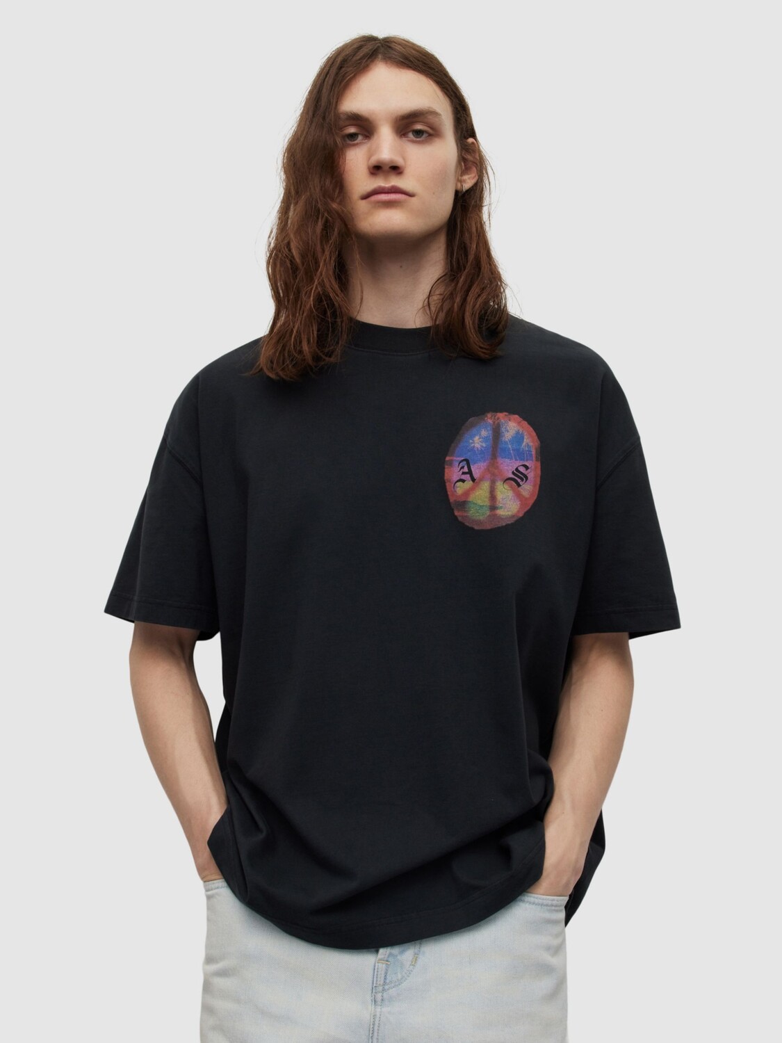 

Футболка с короткими рукавами AllSaints Ether, черная, Черный
